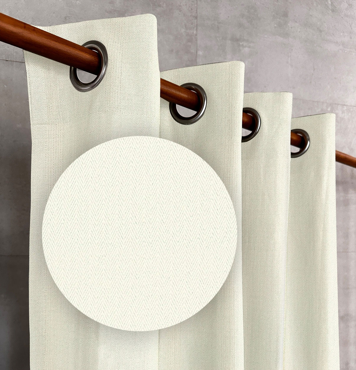 Ivory Mist Herringbone Drapes